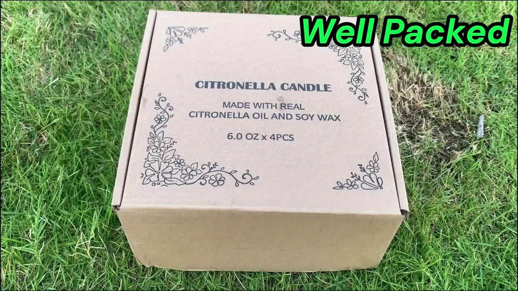 Citronella Candles Outdoor Set 4pcs 6oz Each 128 Hours Total Burn Time – Long-Lasting Mosquito Repellent Candles for Patio, BBQ, Camping, Garden, Yard & Deck, Perfect Father’s Day Gift