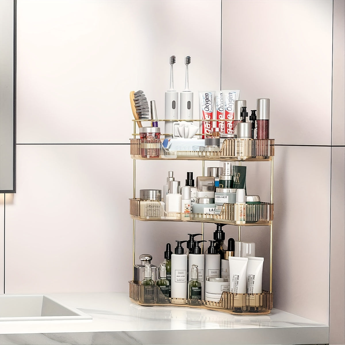Corner Shower Shelf Bathroom Organizer with 2 or 3 Tiers - Space Saving Corner Storage Rack for Cosmetics, Toothbrush & Toiletries, Lightweight Caddy for Bathroom, Bedroom & Kitchen