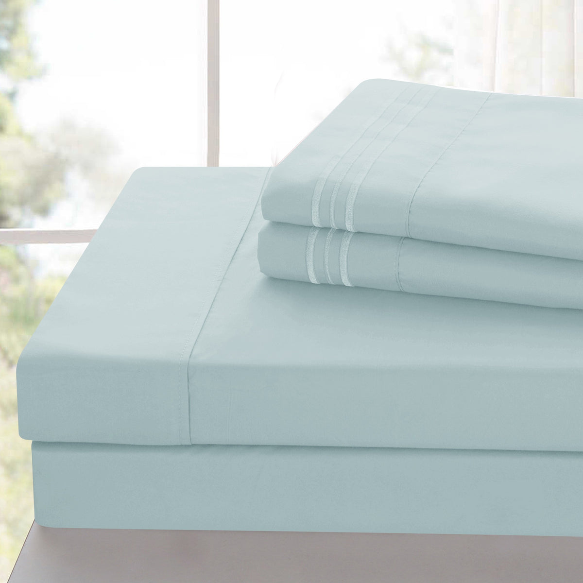 Brushed Microfiber Bed Sheet Set 6 Piece with Embroidered Pillowcases - Hotel Luxury Deep Pocket 16 Inch, Soft Breathable All Season, 24 Colors, Twin Twin XL Full Queen King Cal King
