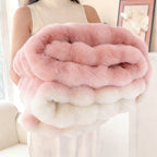 Luxury Faux Rabbit Fur Throw Blanket – Super Soft Plush Warm Blanket for Couch Bed Office Travel, 4 Colors, Throw Twin Queen King, All-Season Gift