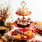 European-Style Plastic Tiered Cake Stand for Parties – 1 or 3-Piece White Dessert Display for Cupcakes, Fruit & Sweets, Birthdays, Weddings & Graduations