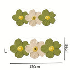 Fluffy Sheep Pastoral Area Rug - Soft 1000G Irregular Shape Bedside Mat with Transparent Flower & Sheep Design, Non-Slip PVC Backing, Machine Washable Cozy Rug for Bedroom & Corridor