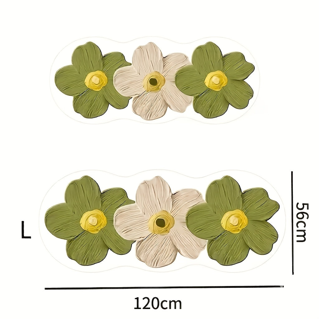 Fluffy Sheep Pastoral Area Rug - Soft 1000G Irregular Shape Bedside Mat with Transparent Flower & Sheep Design, Non-Slip PVC Backing, Machine Washable Cozy Rug for Bedroom & Corridor