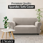 Plush Thick Spandex Sofa Cover Elastic Bottom – Soft Stretchable Couch Slipcover, Non-Slip, Machine Washable, 6 Colors, 2/3 Seater, Living Room Apartment Office Home Decor