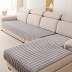 Quilted Short Plush Sofa Protector Set of 2 Ultra Soft Thick Non-Slip Sofa Mat – Pet Friendly, Machine Washable, Fits 3-Seater Sofa, Chaise & Bed Chair, Contemporary Home Decor
