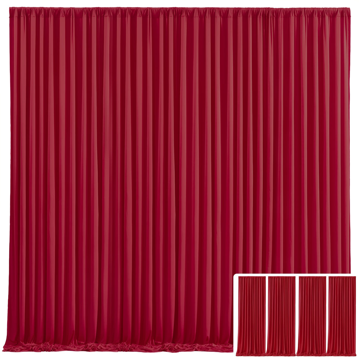 Photo Backdrop 4-Pack Taffeta Draping Background Cloth 5×10 Ft – Opaque Reusable Rod Pocket Panel for Weddings, Birthdays, Baby Showers & Photo Studios | 16 Colors