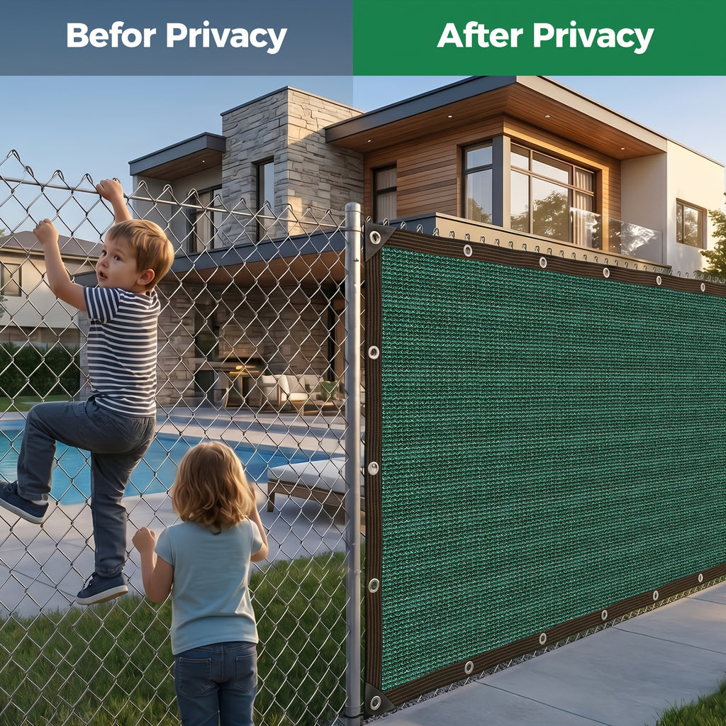 Privacy Screen Fence Heavy Duty HDPE Mesh Outdoor Shade Cloth Barrier 5x25ft 6x50ft with Rope Green Brown Black