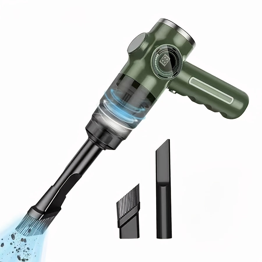 Cordless Handheld Vacuum Cleaner Digital Display – Type-C Fast Charging, Washable Filter, Pet Hair, Portable Vac for Car Interior Detailing, Home Upholstery & Office, Black Blue Upgraded Version