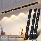 Smart LED Motion Sensor Cabinet Light USB Rechargeable - Dimmable Under Cabinet Light 3 Modes for Bedroom Stairs Kitchen Closet Hallway - 2 & 3 Pack Options, Black & White