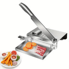 Manual Meat Slicer Stainless Steel for Frozen Meat & Beef Rolls – Easy-Clean Handheld Cutter for Hot Pot, Shabu Shabu, BBQ, Vegetables & Soft Bone, Home Kitchen (Model ZD-01)