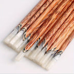 Coconut Wood Chopsticks 5 Pairs Vietnamese Handmade Natural Shell Inlay Anti-Slip Anti-Mold 9.84 Inch Reusable Wooden Chopstick Set for Dining Hotel Home Gift