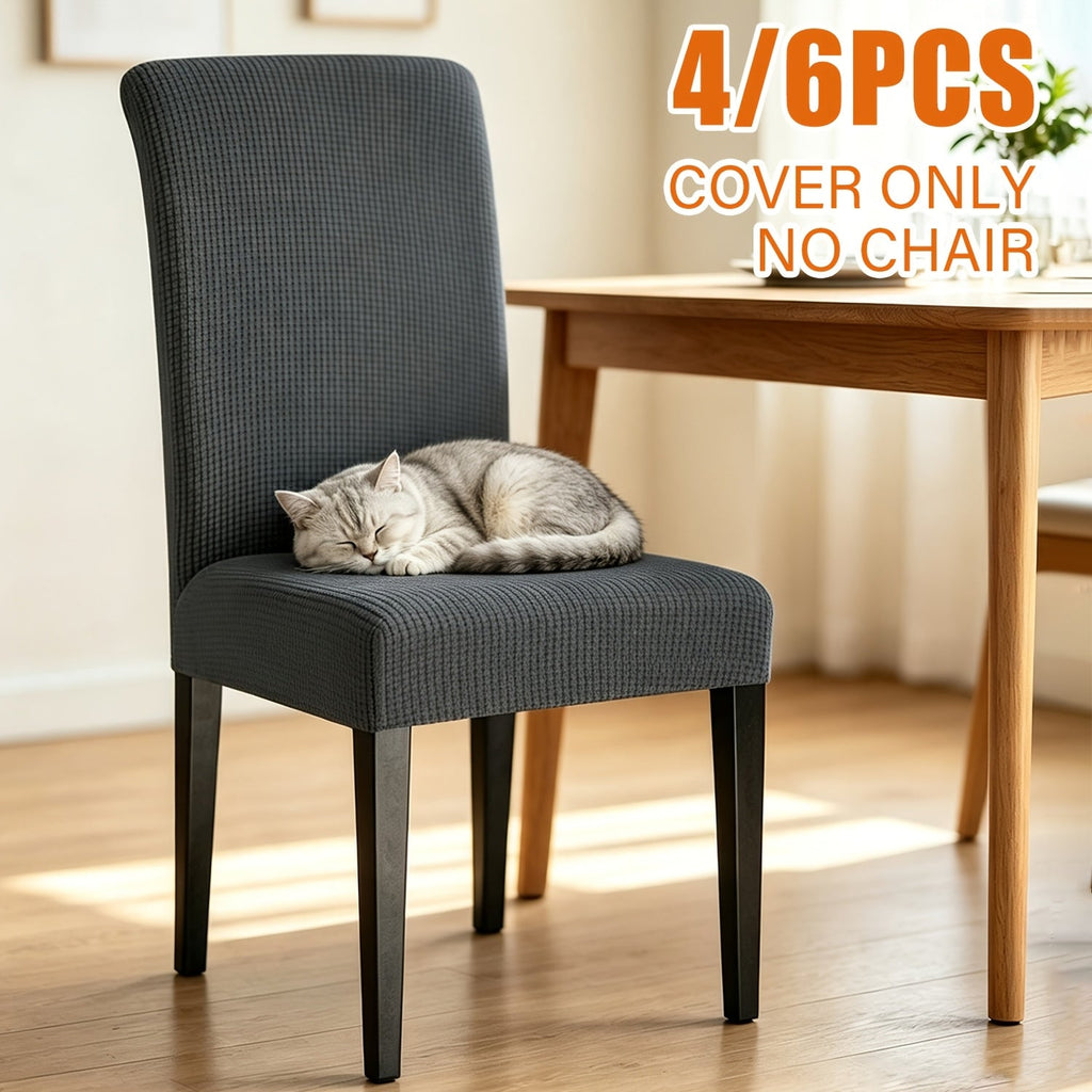 Dining Chair Covers 4/6pcs Set Washable Pet Friendly Dirt & Wear Resistant – Versatile Stretch Slipcovers for Home & Restaurant Seating, 12 Colors