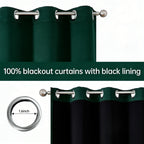 4-Panel 100% Blackout Velvet Curtains – Thermal Insulated, Noise Reducing, Privacy | Living Room & Bedroom | 4 Colors, 6 Sizes | Nuvia Haven