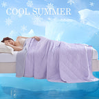 Cooling Blanket for Hot Sleepers Dual-Sided Soft Lightweight Reversible Summer Throw Machine Washable Multipurpose Bedding Travel Lounging Purple Green Blue Pink Sky Blue 39x59 59x79 79x91 Inch