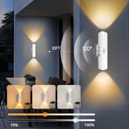 Motion Sensor LED Night Light Auto On Off Dimmable RGB 3 Color Temperatures USB Battery Powered for Bedroom Hallway Stairs 2 & 4 Pack