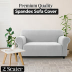 Plush Thick Spandex Sofa Cover Elastic Bottom – Soft Stretchable Couch Slipcover, Non-Slip, Machine Washable, 6 Colors, 2/3 Seater, Living Room Apartment Office Home Decor