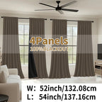 Blackout Curtains Rod Pocket 4 Panels - Thermal Insulated Room Darkening Noise Reducing Matte Drapes for Bedroom Living Room Office, 9 Colors 11 Sizes