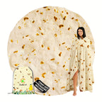 Mexican Tortilla Blanket – 285GSM Soft Flannel Round Novelty Throw, 5 Sizes, Gift Bag Option, Funny Birthday Christmas Gift
