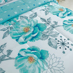 Reversible Floral Comforter Set 2/3 Piece – Dual-Sided Pattern & Color, Lightweight All-Season Quilt with Pillowcases, Soft Bedding Set Twin Queen King
