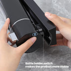 Wall-Mounted Soap Dispenser, 13.53oz Large Capacity Manual Press – No-Drill Adhesive Mount, for Shampoo, Shower Gel & Liquid Cosmetics, Black / White / Gold