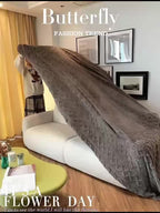 Velvet Jacquard Sofa Cover Bohemian Non-Slip Washable Pet-Friendly Slipcover for 3 4 Seater Couch Green Blue Beige Coffee Brown Dark Gray