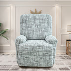 Recliner Slipcover Set of 4 with Side Pocket, Extra Large Jacquard Stretch Furniture Protector Cover, Elastic Band Closure, 92% Polyester All-Season Recliner Chair Cover for Living Room, 10 Patterns