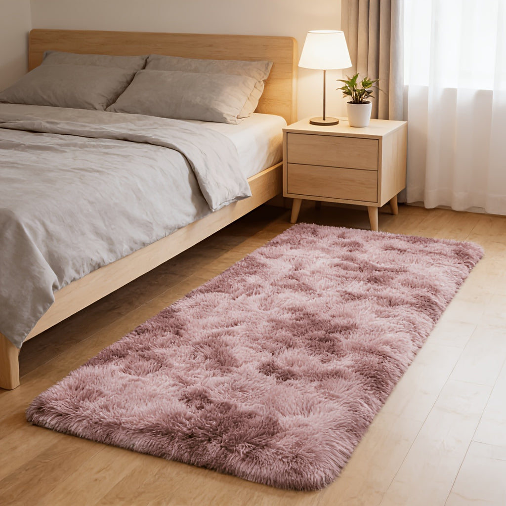Tie-Dye Fluffy Area Rug – Ultra-Soft Thickened Plush Indoor Mat for Living Room, Bedroom & Office, 9 Colors 6 Sizes, Boho Machine-Woven Floor Carpet