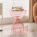 Bear Shaped Side Table Plastic Nightstand Cute Lamp Stand Coffee Cup Holder Compact Bedroom Living Room Decor Black Grey Coffee Green Pink