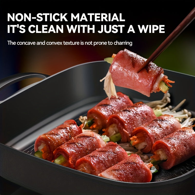Non-Stick Ceramic Electric Pot with Glass Lid – Aluminum Body, Adjustable Temperature, Fry, Bake, Steam & Boil – Easy Clean Countertop Cooker for Home