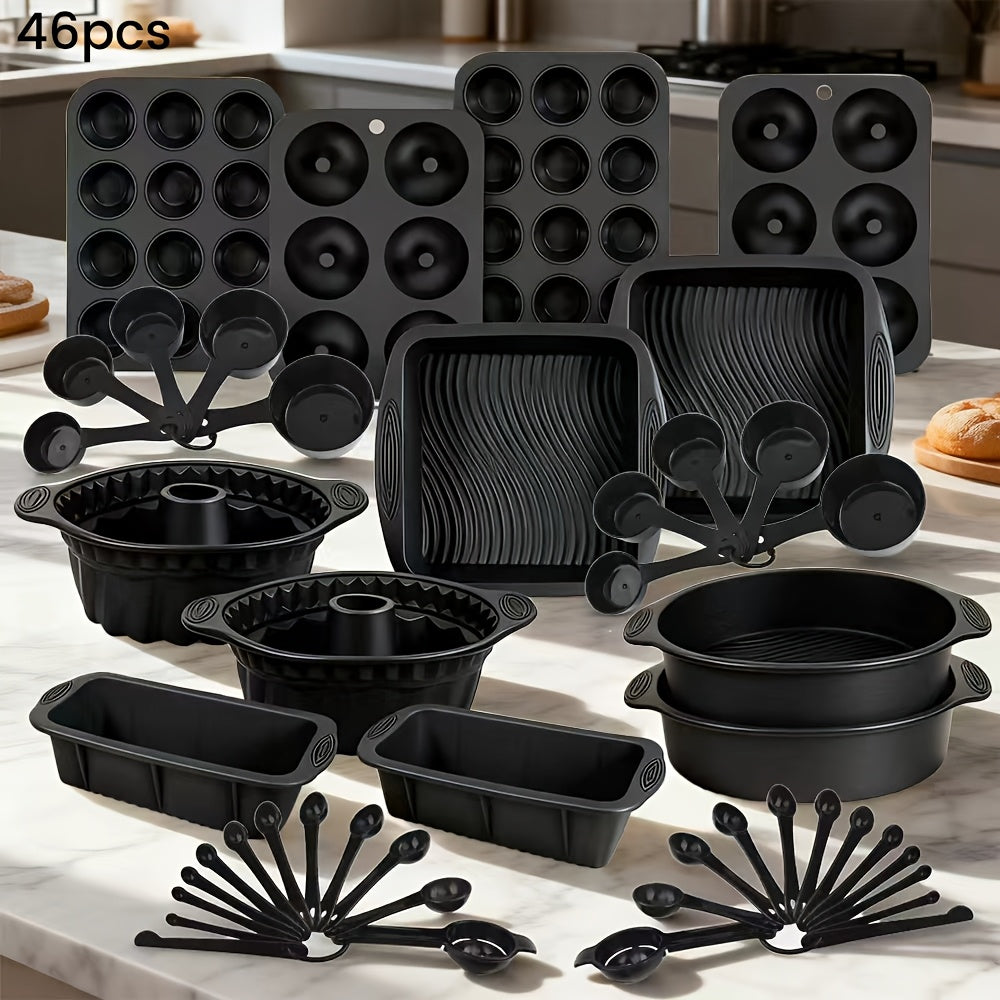 Baking Pan Set Oven-Safe Commercial Grade - Cookie Sheet Baking Sheet Round Cake Pan Muffin Pan Bread Pan Pizza Pan Square Pan - 4/6/12/23/46-Piece Kitchen Bakeware Sets, Restaurant Quality