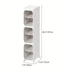 Bathroom Storage Cabinet 1 2 3 4 Tier Foldable Plastic Organizer with Doors and Shelves – Space-Saving Under Sink & Counter Solution
