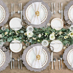 Charger Plates Set of 24 – 13 Inch Floral Reef Decorative Dinnerware for Wedding Party Table Setting Silver Gold Rose Gold Red
