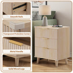 Nightstand with Charging Station – 3-Drawer Bedside Table with 2 USB Ports & 2 AC Outlets, Small Bedroom Side Table | Set of 1 or 2 | Wood, Black, White, Brown