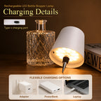Metal Wireless Wine Bottle Light Rechargeable Dimmable LED Bottle Cap Light 3 Color Temperatures for Bar Cart Wine Bar Bedroom Decor