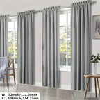 100% Blackout Curtains Rod Pocket 4 Panels - Thermal Insulated Energy Saving Drapes for Bedroom Living Room, 38" & 52" Wide 54"–108" Long, 7 Colors