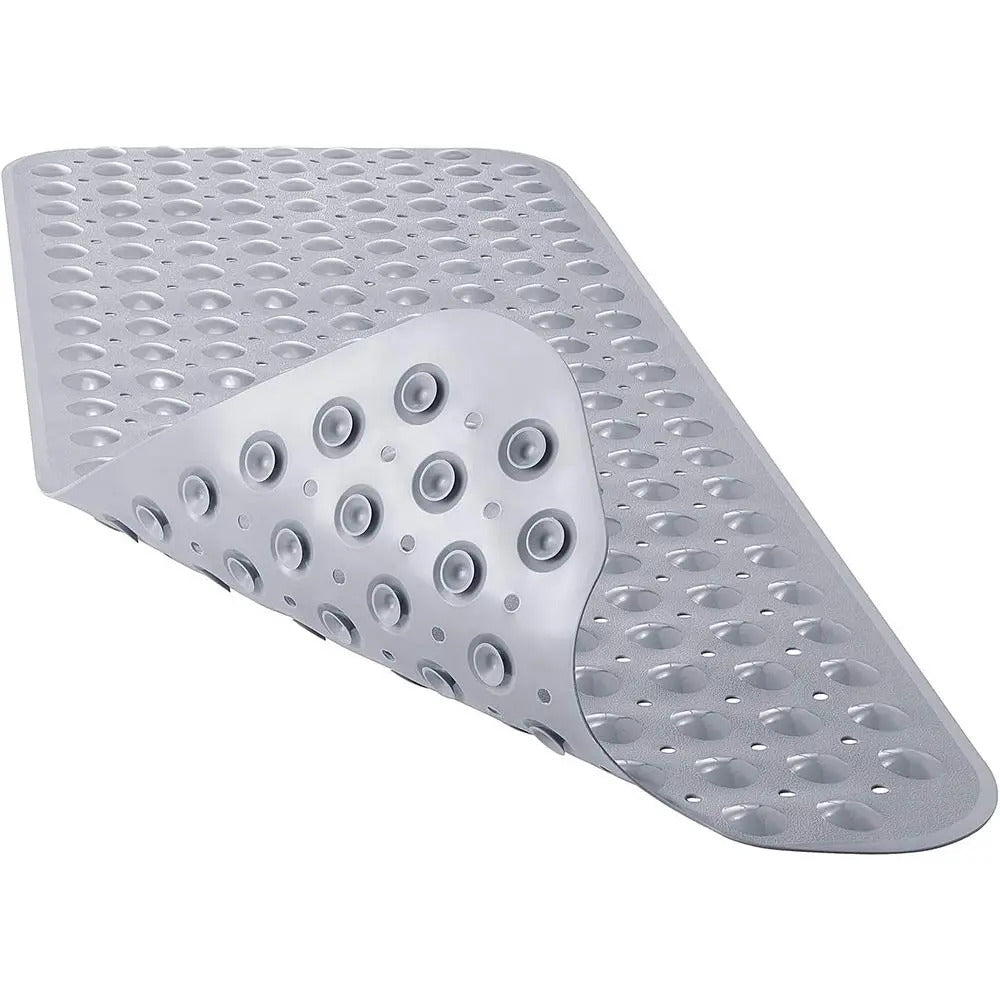 Foldable Non-Slip Shower Mat PVC Bathtub Mat with Suction Cups – 27.56x15.75 Inch, Compact & Easy to Store, Black Bathroom Safety Mat