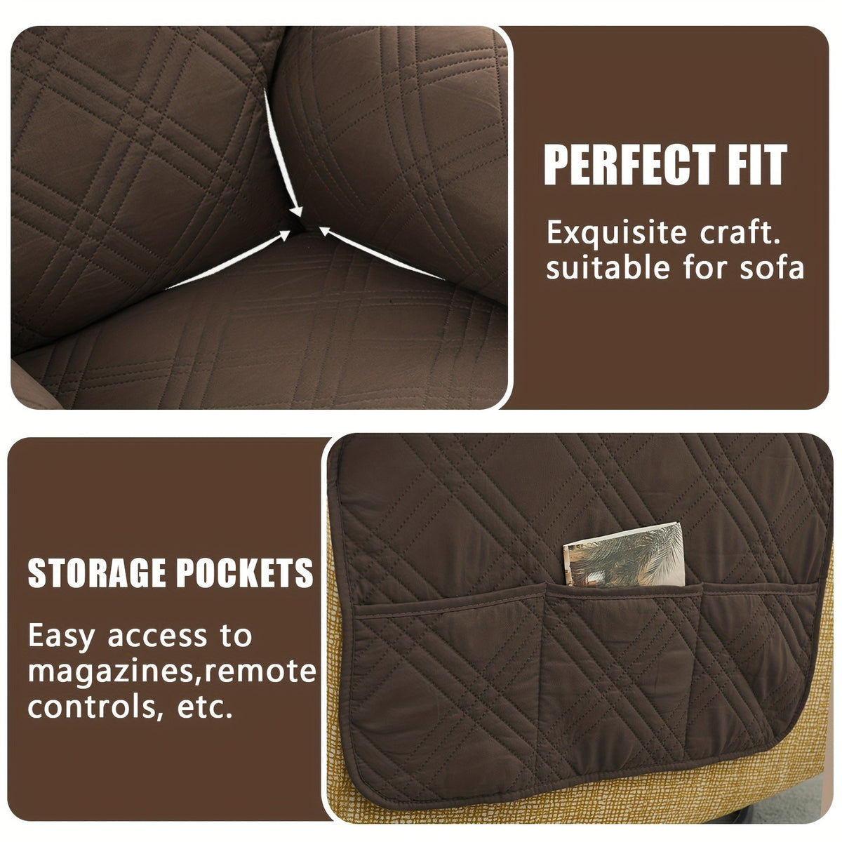 T-Cushion Armchair Cover Anti-Slip Double-Sided Design, Machine Washable Elastic Band Closure Chair Slipcover, Pet-Friendly All-Season Furniture Protector, Available in Small & Large – 8 Colors