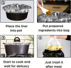 Slow Cooker Liners 40 Pack 13x21 Inch Disposable Pot Liners Fit 3-8 Quart Oval and Round Slow Cookers BPA-Free Heat Resistant to 375F Easy Cleanup