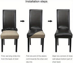 Dining Chair Covers Waterproof PU Leather Stretch Slipcover Set of 4 or 6 | Oil-Proof Universal Chair Protector for Dining Room Kitchen Hotel, 9 Colors