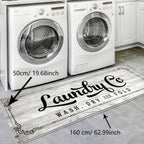 Laundry Room Mat Non-Slip Runner Rug Machine Washable Text Design – Anti-Skid Comfort Standing Mat for Laundry, Kitchen, Bathroom & Porch | Multiple Sizes