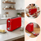 2-Slice Slim Toaster – 6 Shade Settings, Cancel Reheat & Defrost, 10" Long Slot, Auto Shut-Off, Removable Crumb Tray | 5 Colors