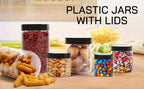 Clear Plastic Jars with Black Lids 4oz 12-Pack Leakproof Storage Containers - Food Grade PET for Spice Honey Peanut Butter Candy Cookie Slime Travel - Kitchen Pantry & Craft Organizer