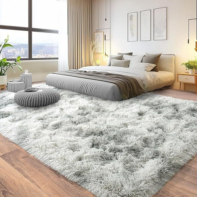 Fluffy Shag Area Rug 8x10 Ft Fuzzy Plush Non-Slip Soft Furry Carpet Living Room Bedroom Modern Shaggy Rug Christmas Gift