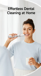 Rechargeable Electric Tooth Cleaner – 5-Speed Dental Plaque Remover with LED Light, USB Charging, Mirror & 2 Replaceable Brush Heads, Teeth Gap Cleaning Tool