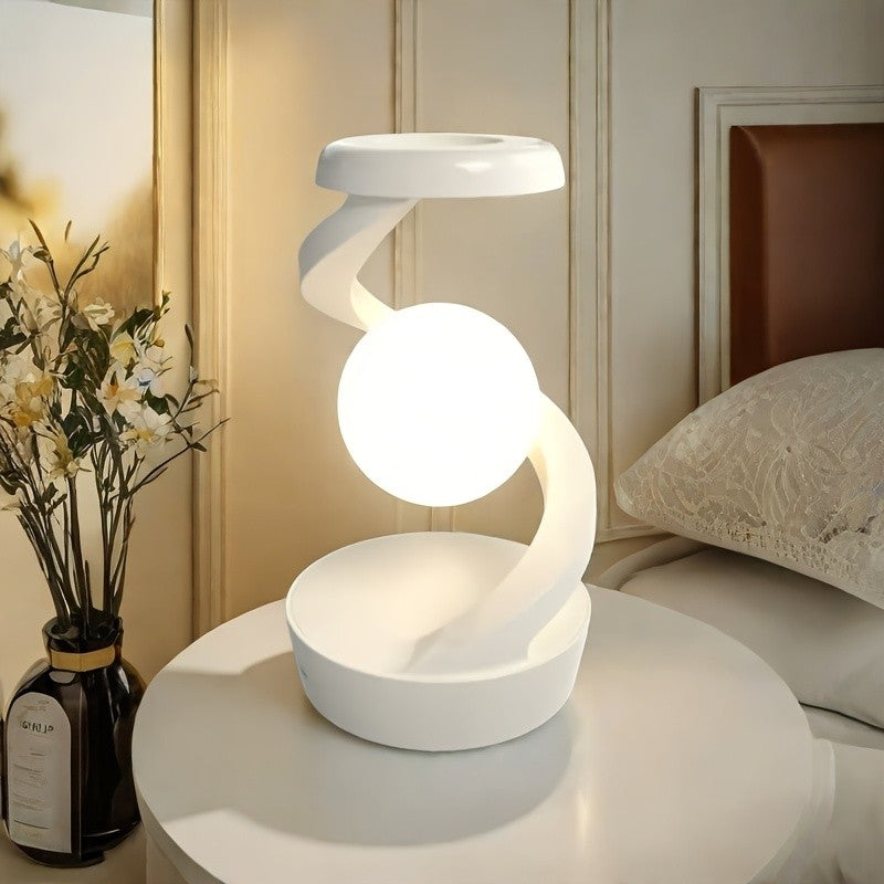 Floating Rotating Lamp with Wireless Charging, Color-Changing LED Table Lamp, Bedside Nightstand Lamp with Atmosphere Night Light – Home & Party Decor