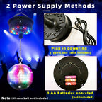 Disco Ball Motor with Remote Control RGBW LED Spinner 5-10 RPM Sound Activated Mirror Ball Rotator for Party Home DJ Club Stage Decor