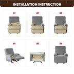 8-Piece Recliner Slipcover Set for 3-Seat Sofa – Flexible Soft Slide Sleeve Furniture Protector with Pocket, Stretch Couch Cover for Living Room, Office & Sofa Chair