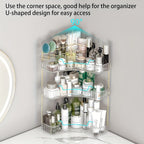 Corner Shower Shelf Bathroom Organizer with 2 or 3 Tiers - Space Saving Corner Storage Rack for Cosmetics, Toothbrush & Toiletries, Lightweight Caddy for Bathroom, Bedroom & Kitchen