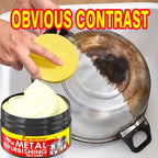 Metal Polishing Paste Complete Set, Coconut Oil-Infused Gloss Agent for Chrome, Stainless Steel & Painted Metals, Residue-Free Formula with Applicator Sponge Included