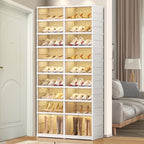 Shoe Rack with Clear Shoe Boxes 3 6 9 Tier Foldable Stackable Plastic Organizer for Closet Entryway Bedroom – Holds 6 12 or 18 Pairs